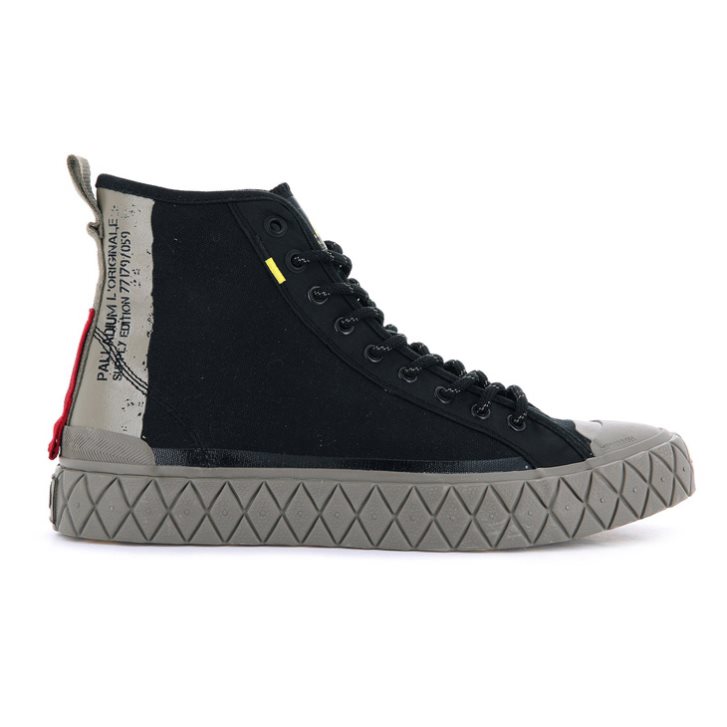 Baskets Palladium Palla Ace Supply Mid High Tops Femme Noir | FR BYF064J